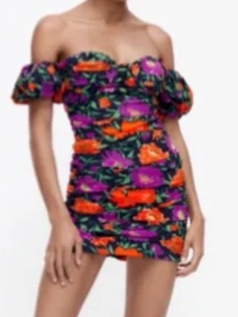 Zara floral off the shoulder mini dress - Picture 4 of 7